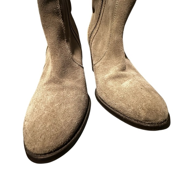 Seychelles Lori Penny Double Zip Heeled Bootie Women's 10 Taupe Leather - Picture 5 of 9